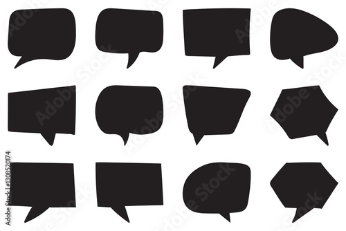 Speech Bubble set. Talk bubble. Blank empty vector white speech bubbles. Speak bubble text, cartoon chatting box, message box. vector eps 10