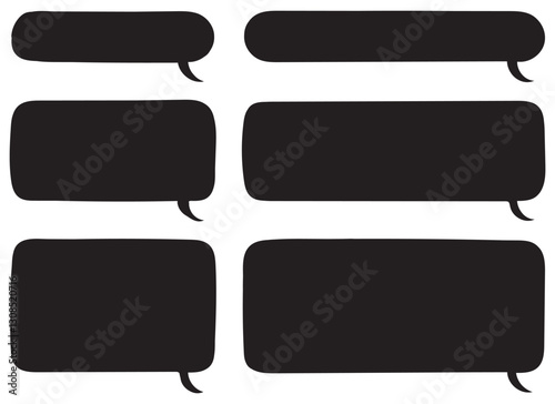 Set of simple speech bubbles. Speech balloon, frame, frame, stylish, variation, Vector illustration