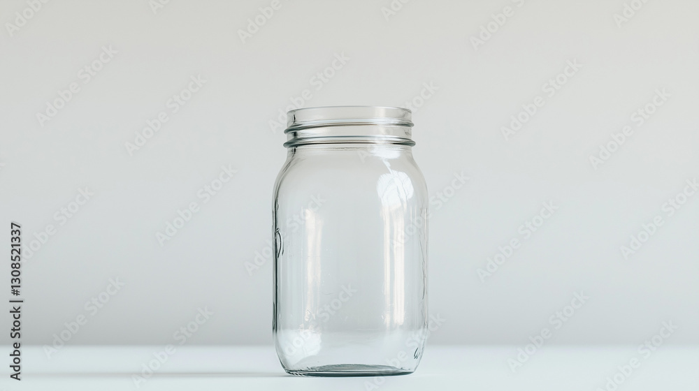 Simple Elegance: A transparent glass jar, with its clean lines and minimalist design, embodies purity and the potential for limitless use. Simple Elegance: A transparent glass jar, with its clean lines and minimalist design, embodies purity and the potential for limitless use.