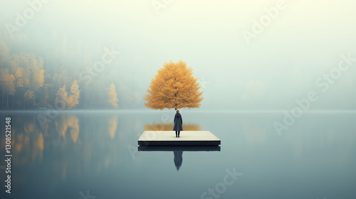 Serene Solitude: A lone fig...
