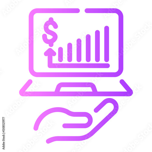 earnings Line Gradient Icon