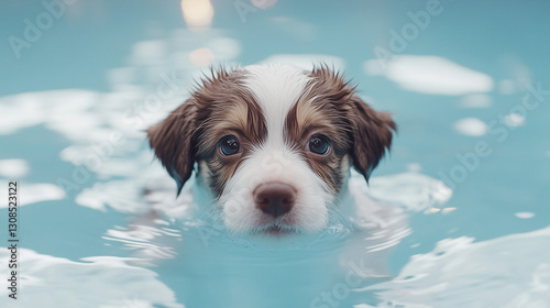 Playful Pup in Pool: An ado...