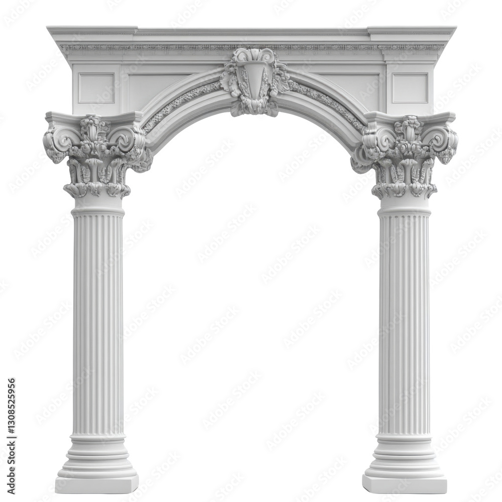 Classic arch with columns isolated on a transparent or white background. Classic arch with columns isolated on a transparent or white background.