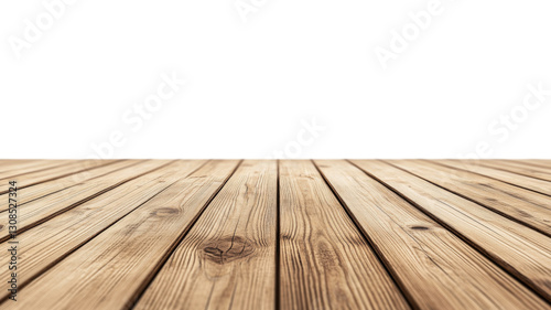 Empty wooden tabletop on transparent background for displaying products