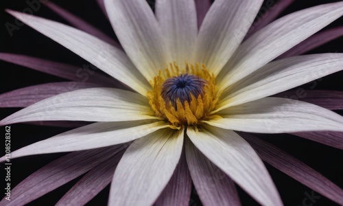Romantic Lotus Flower with Water Drops on Black Background