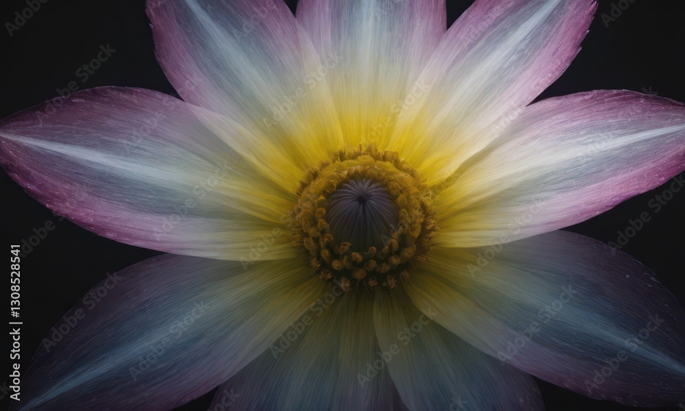 Romantic Lotus Flower with Water Drops on Black Background Romantic Lotus Flower with Water Drops on Black Background