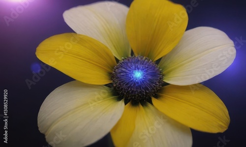 Romantic Lotus Flower with Water Drops on Black Background