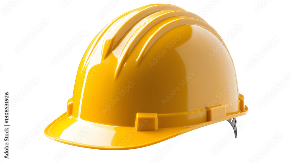 Fototapeta premium Yellow safety helmet promoting workplace safety on transparent background