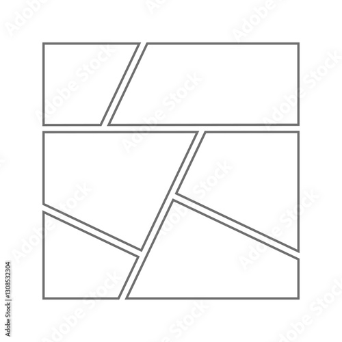 Set of layout template line. Storyboard layout panel. Collage with geometric shapes. Vector