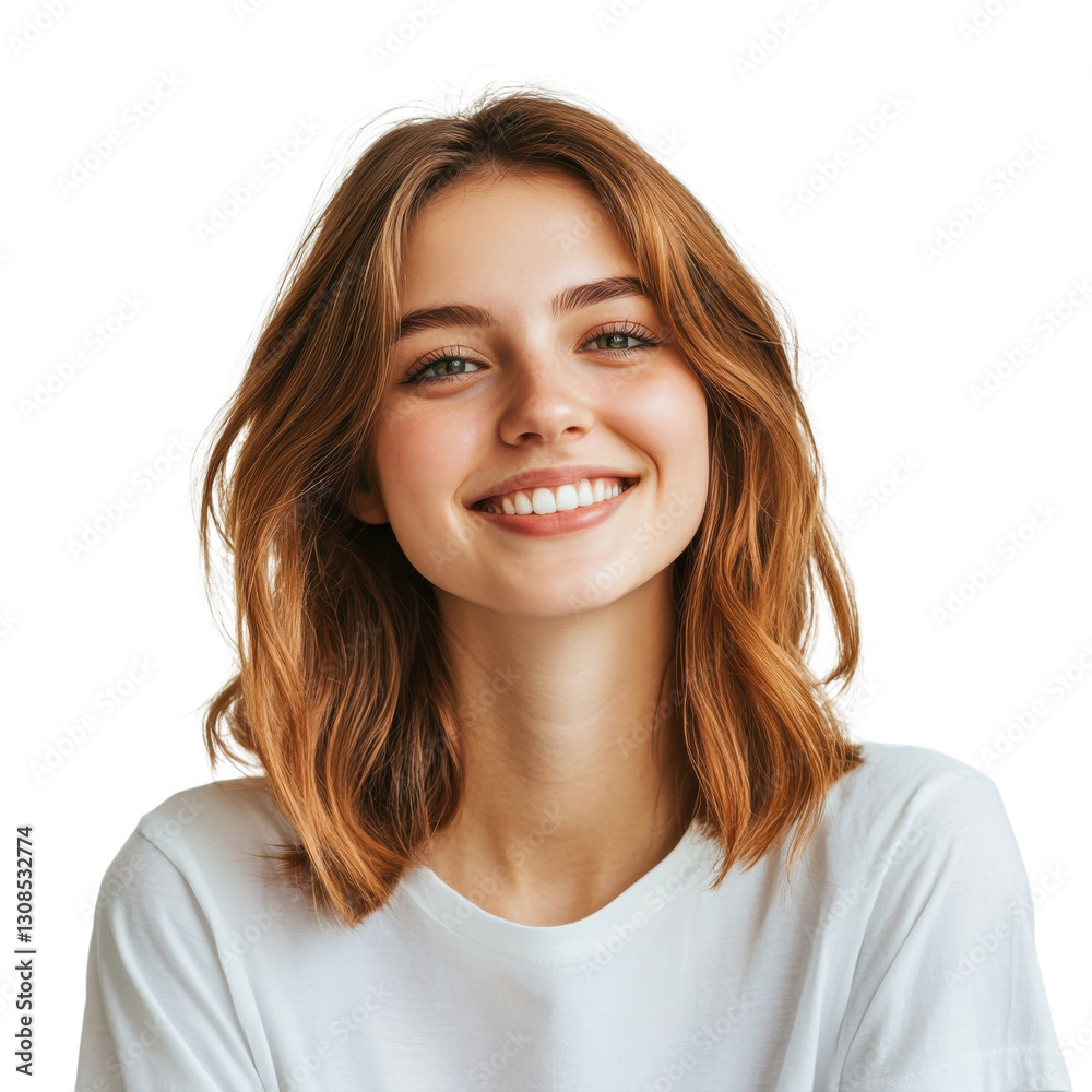 Portrait of a Happy Woman Smiling on transparent background. Portrait of a Happy Woman Smiling on transparent background.