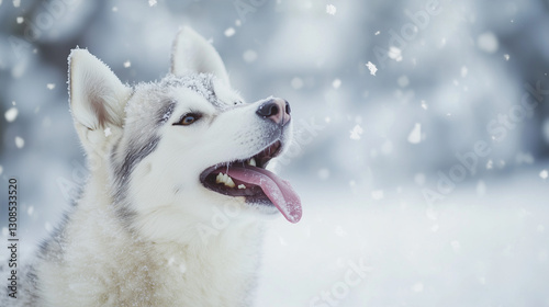 Snowy Siberian Husky: A cap...