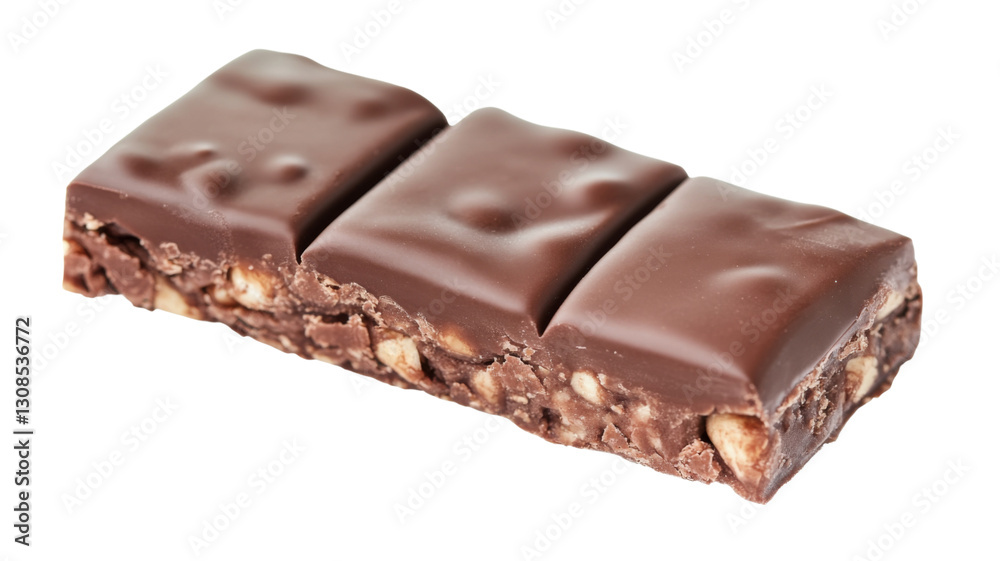 Delicious chocolate bar with nuts isolated on transparent background Delicious chocolate bar with nuts isolated on transparent background