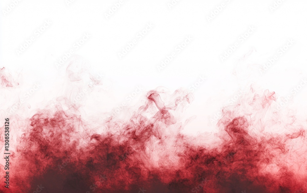 Dynamic red smoke billowing against a white backdrop creates an abstract, striking visual effect during a creative art project Dynamic red smoke billowing against a white backdrop creates an abstract, striking visual effect during a creative art project