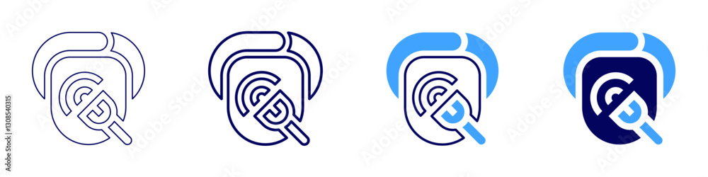Radiofrequency icon in 4 different styles. Thin Line, Line, Bold Line, Duotone. Duotone style. Editable stroke Radiofrequency icon in 4 different styles. Thin Line, Line, Bold Line, Duotone. Duotone style. Editable stroke