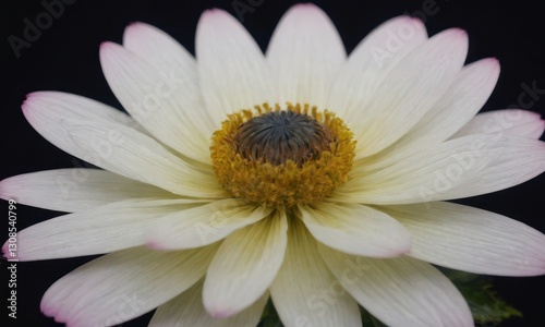 Romantic Lotus Flower with Water Drops on Black Background