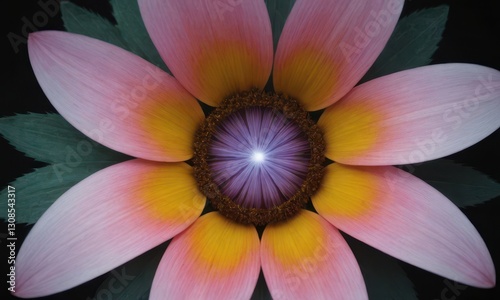 Romantic Lotus Flower with Water Drops on Black Background