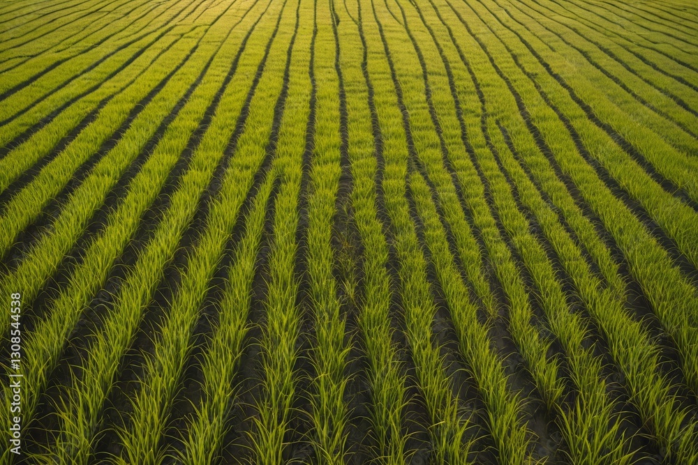Fototapeta premium a field with rows of green grass