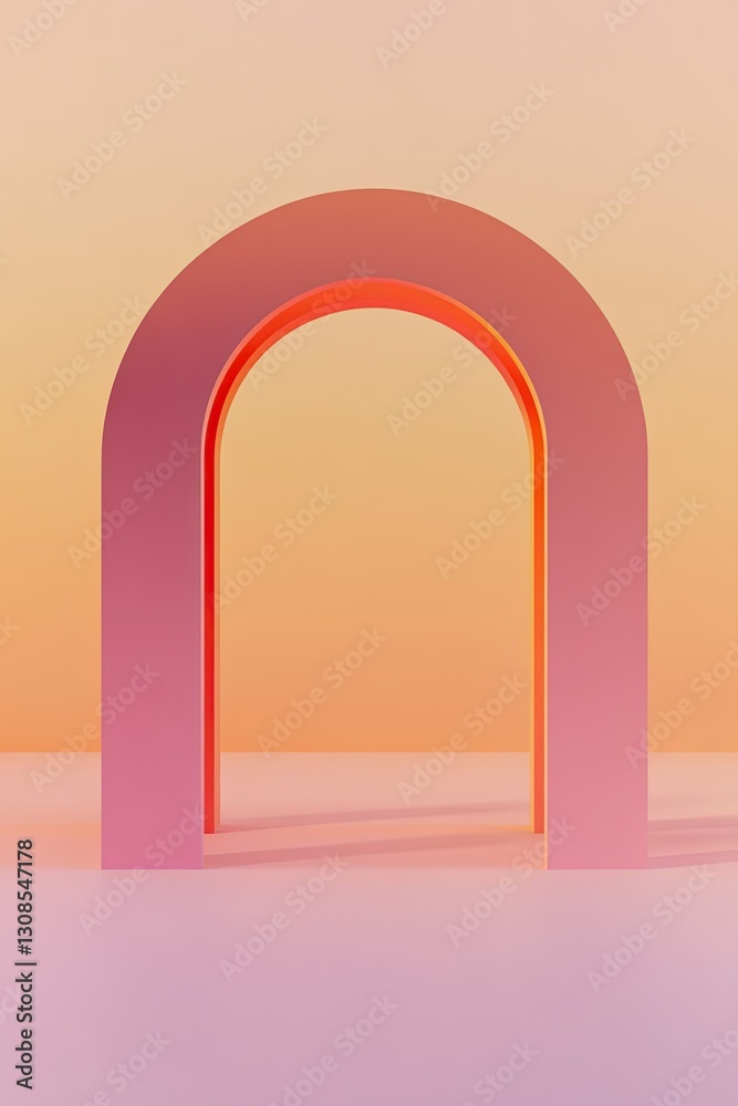 Minimalist archway in soft pastel hues Minimalist archway in soft pastel hues