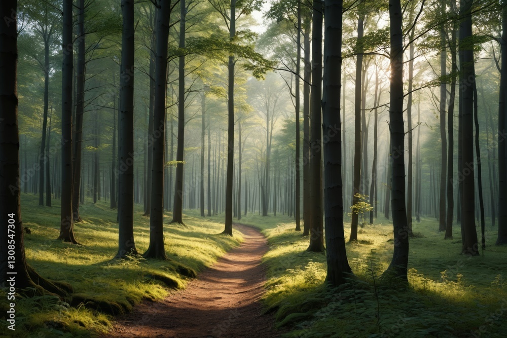 Fototapeta premium a dirt path through a forest