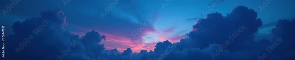 Fototapeta premium Deep blue twilight sky, swirling smoke, ominous clouds, atmosphere, weather