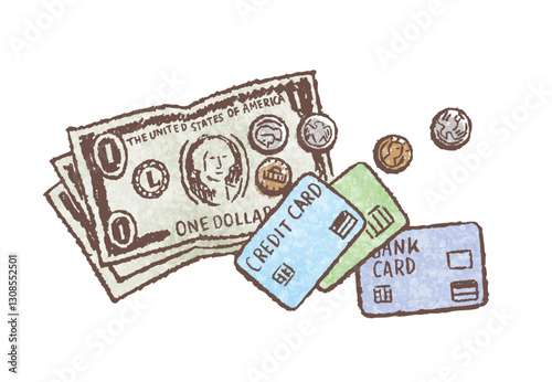 お金とクレジットカード　ショッピング