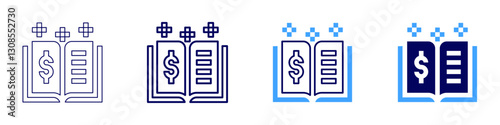 Book adaptation icon in 4 different styles. Thin Line, Line, Bold Line, Duotone. Duotone style. Editable stroke