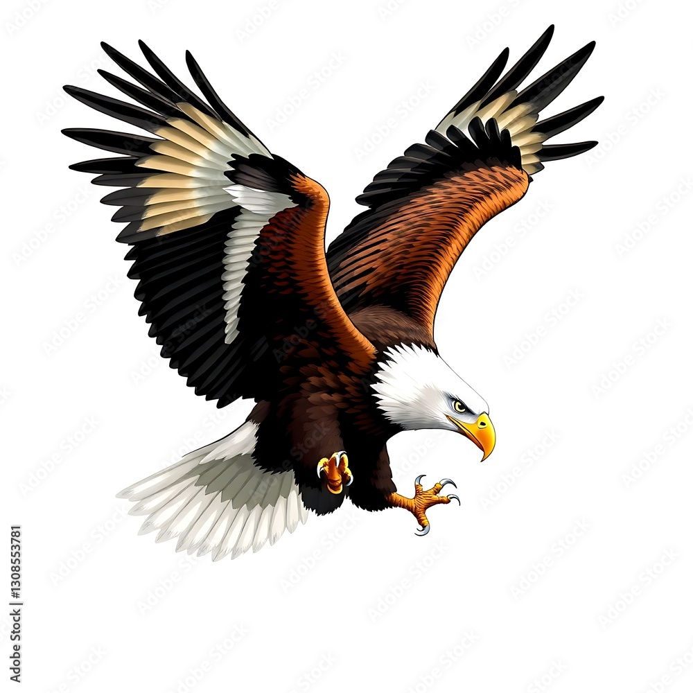 Obraz premium Majestic Eagle Soaring - Photorealistic T-Shirt Graphic Design