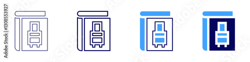 Descriptive prose​ icon in 4 different styles. Thin Line, Line, Bold Line, Duotone. Duotone style. Editable stroke