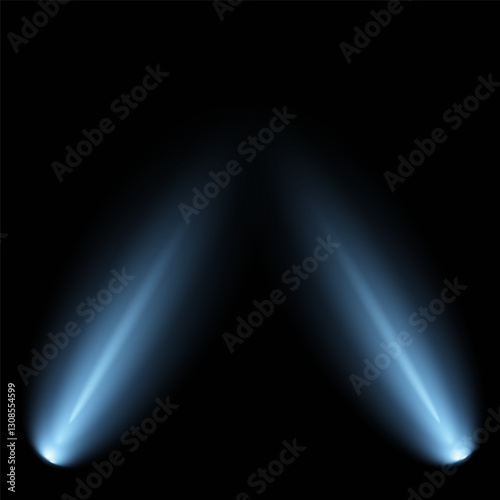 Light blue Star, Soft Sunny Sparkle. Glowing abstract isolated light effects lens. Spotlight and Star with Bokeh and Dust Effect. Glowing Abstract. Lens flash, explosion, spark.