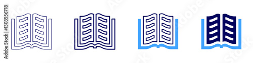 Lyric poetry​ icon in 4 different styles. Thin Line, Line, Bold Line, Duotone. Duotone style. Editable stroke