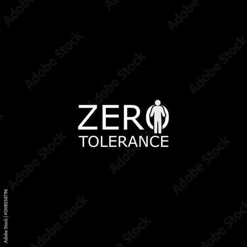 Zero discrimination day. Template for background, banner, card icon isolated on black background