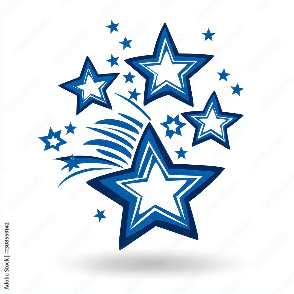Fototapeta premium Blue Starburst Design on White Background