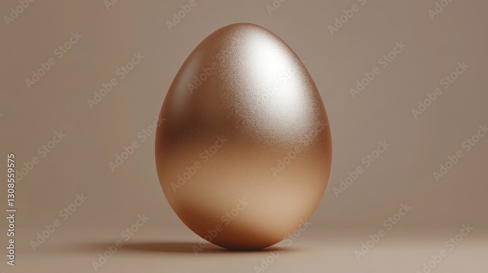 Single, polished, golden egg, studio shot, neutral background. Single, polished, golden egg, studio shot, neutral background.