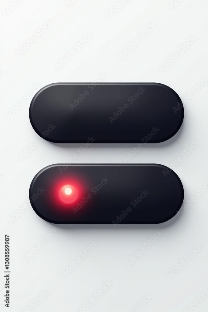 Pair of contrasting black on/off button vectors, clean design , element, background Pair of contrasting black on/off button vectors, clean design , element, background