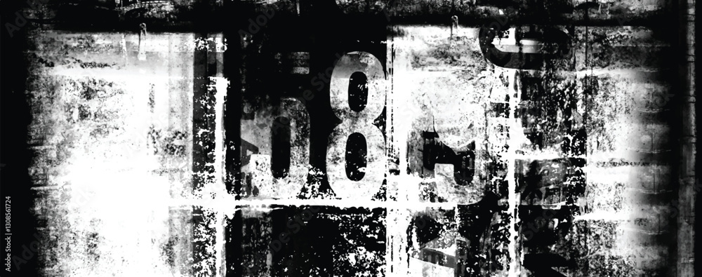 Fototapeta premium Abstract grunge lettering background. Monochrome abstract grunge black and white illustration 