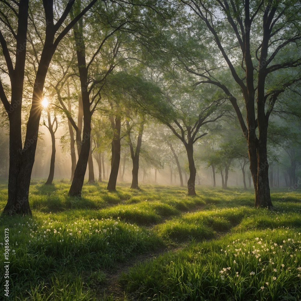 Obraz premium morning in the forest