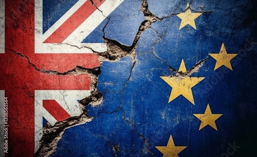 Cracked Flags UK and EU, Division ,Politics