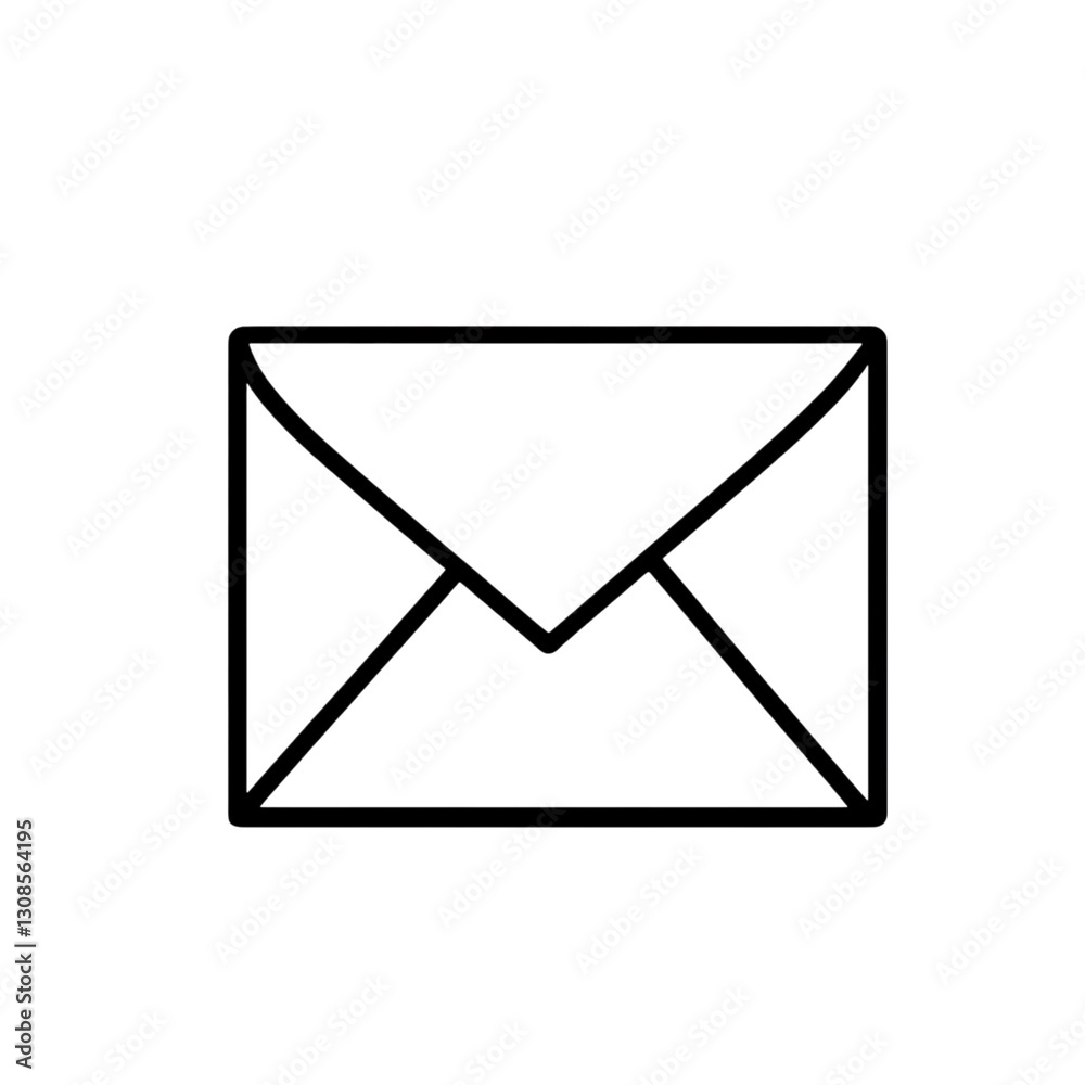 Simple line art illustration of an envelope symbolizing communication. Simple line art illustration of an envelope symbolizing communication.