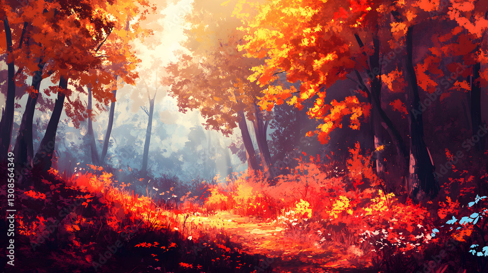 Autumn forest vibes vibrant red orange yellow leaves nature wallpaper peaceful background enchanting viewpoint Autumn forest vibes vibrant red orange yellow leaves nature wallpaper peaceful background enchanting viewpoint