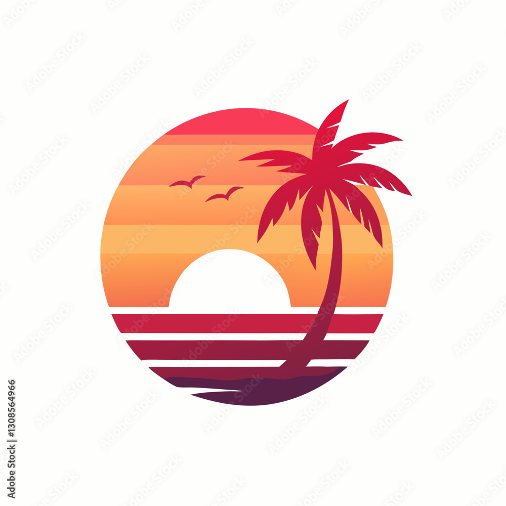 Naklejka premium tropical island with palm trees