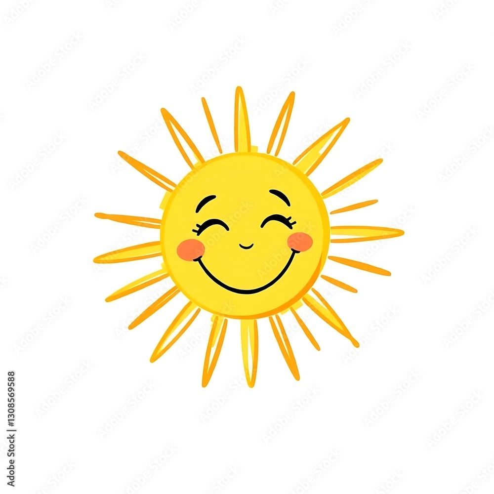 Hand-Drawn Smiling Sun T-Shirt Design in Yellow and Orange Hues Hand-Drawn Smiling Sun T-Shirt Design in Yellow and Orange Hues