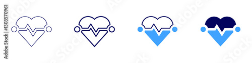 Heart specialist​ icon in 4 different styles. Thin Line, Line, Bold Line, Duotone. Duotone style. Editable stroke