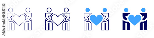 Heart surgery​ icon in 4 different styles. Thin Line, Line, Bold Line, Duotone. Duotone style. Editable stroke