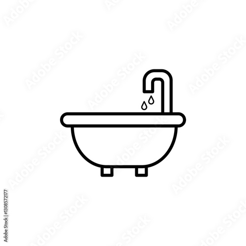Bathtub line icon