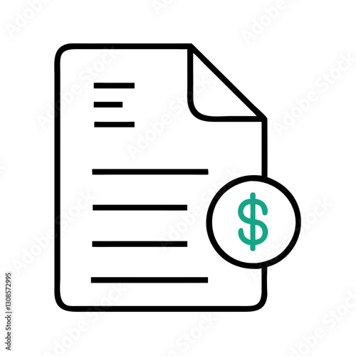 Document with dollar symbol representing financial concepts