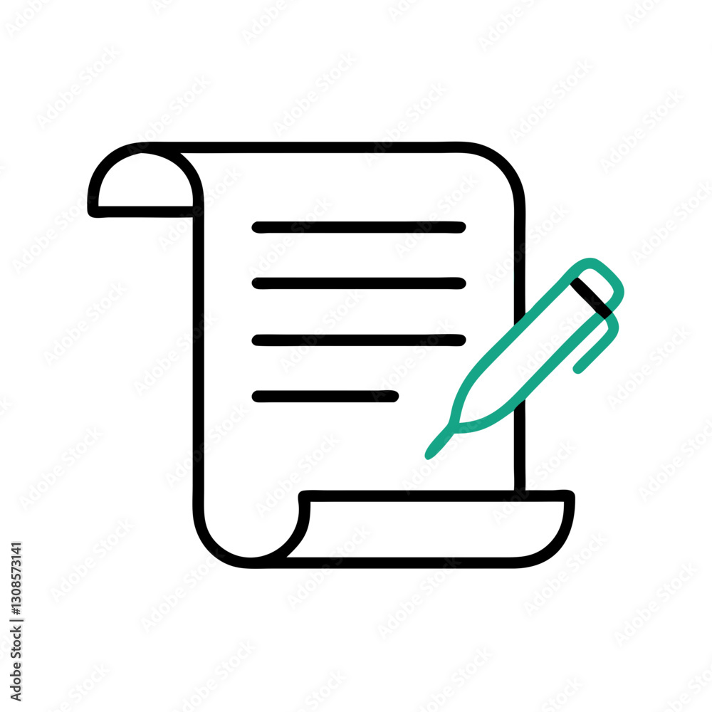 Document with handwritten notes and a pen Document with handwritten notes and a pen