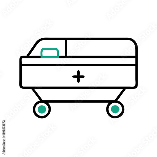 Medical cot on wheels, mortuary