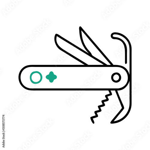 Swiss Army knife with multiple tools and blades, sale of tourist equipment