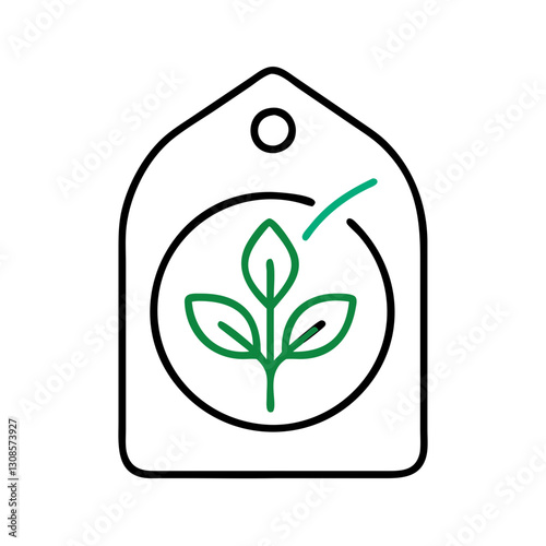 Plant icon on label design, the concept of natural products, eco-friendly brand, concern for healthy nutrition
