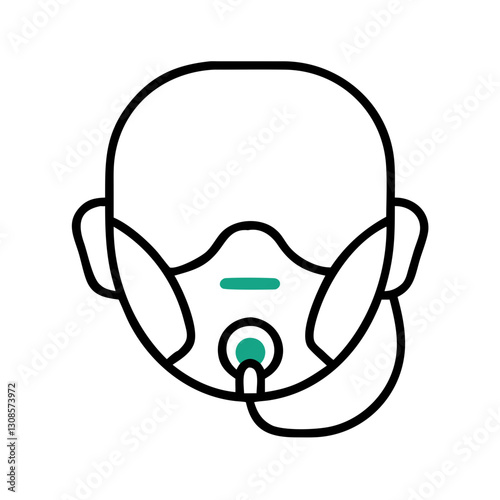 Infant wearing breathing mask for oxygen therapy